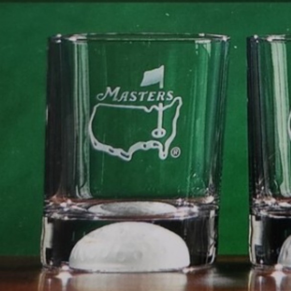 Masters double old fashioned Whiskey Clear Glass Golf ball bottom Set - Picture 2 of 10